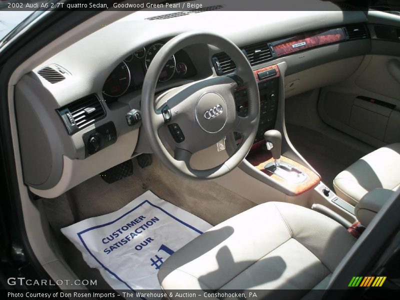 Goodwood Green Pearl / Beige 2002 Audi A6 2.7T quattro Sedan