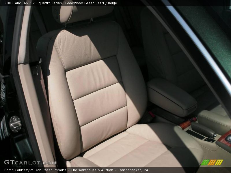 Goodwood Green Pearl / Beige 2002 Audi A6 2.7T quattro Sedan