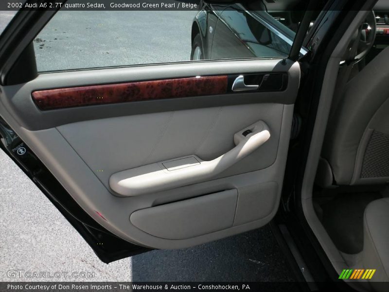 Goodwood Green Pearl / Beige 2002 Audi A6 2.7T quattro Sedan