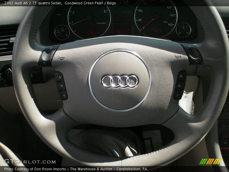 Goodwood Green Pearl / Beige 2002 Audi A6 2.7T quattro Sedan