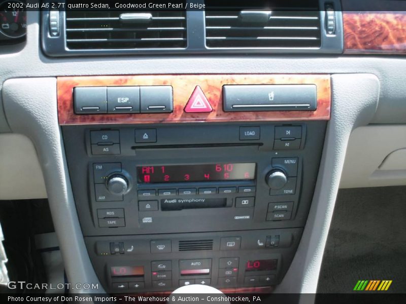 Goodwood Green Pearl / Beige 2002 Audi A6 2.7T quattro Sedan