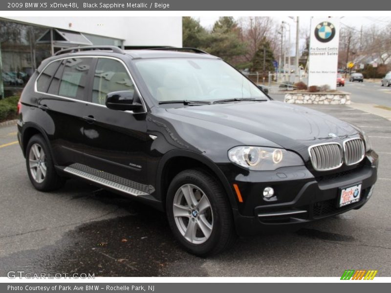Black Sapphire Metallic / Beige 2009 BMW X5 xDrive48i