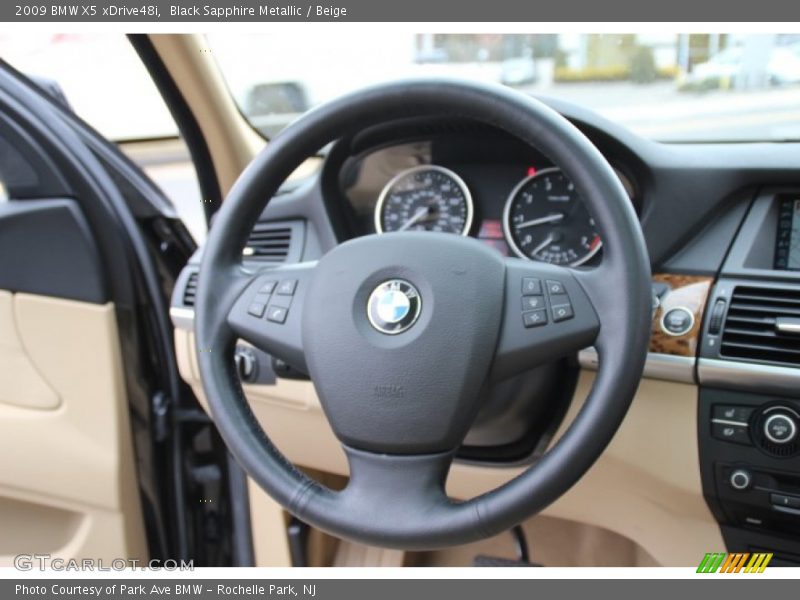 Black Sapphire Metallic / Beige 2009 BMW X5 xDrive48i