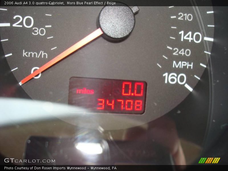 Moro Blue Pearl Effect / Beige 2006 Audi A4 3.0 quattro Cabriolet