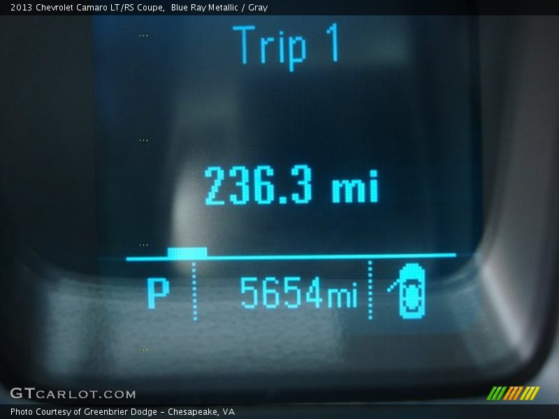 Blue Ray Metallic / Gray 2013 Chevrolet Camaro LT/RS Coupe