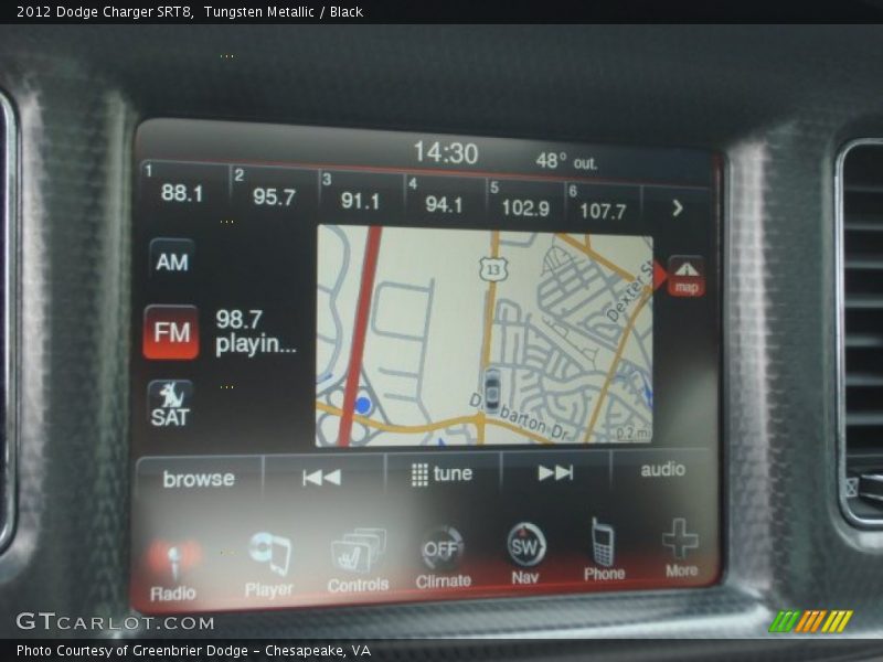 Navigation of 2012 Charger SRT8