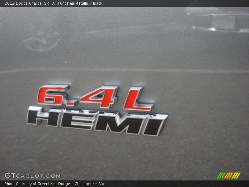 Tungsten Metallic / Black 2012 Dodge Charger SRT8