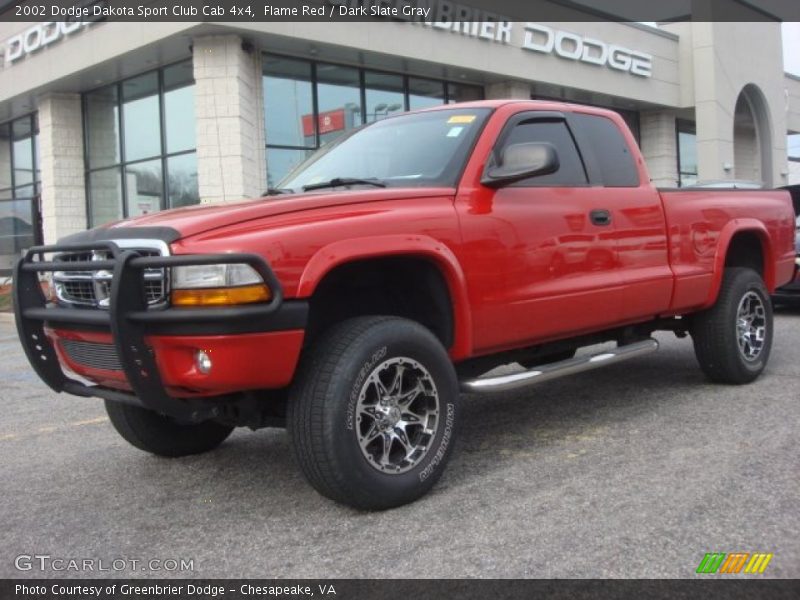 Flame Red / Dark Slate Gray 2002 Dodge Dakota Sport Club Cab 4x4