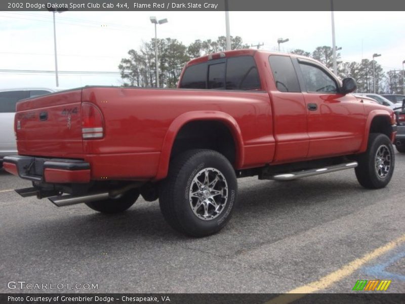 Flame Red / Dark Slate Gray 2002 Dodge Dakota Sport Club Cab 4x4