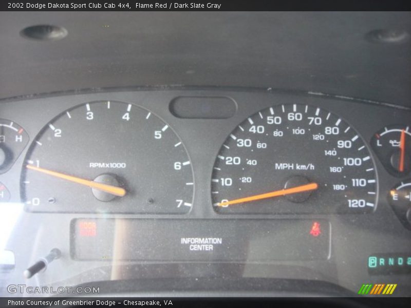 Flame Red / Dark Slate Gray 2002 Dodge Dakota Sport Club Cab 4x4