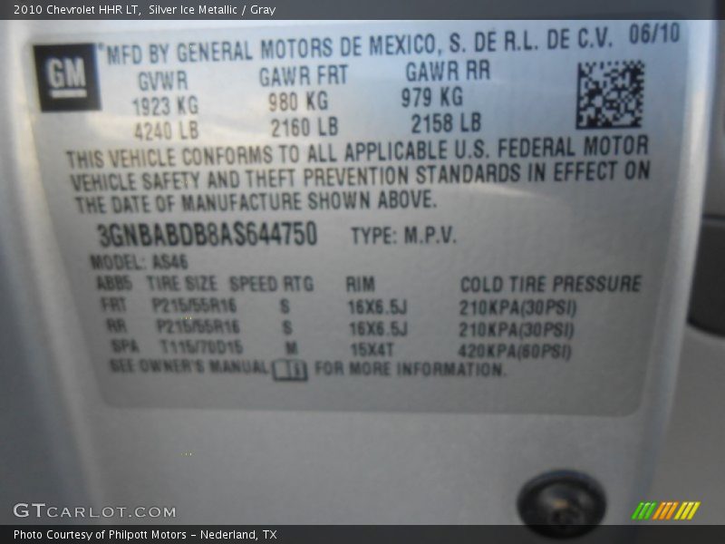Silver Ice Metallic / Gray 2010 Chevrolet HHR LT