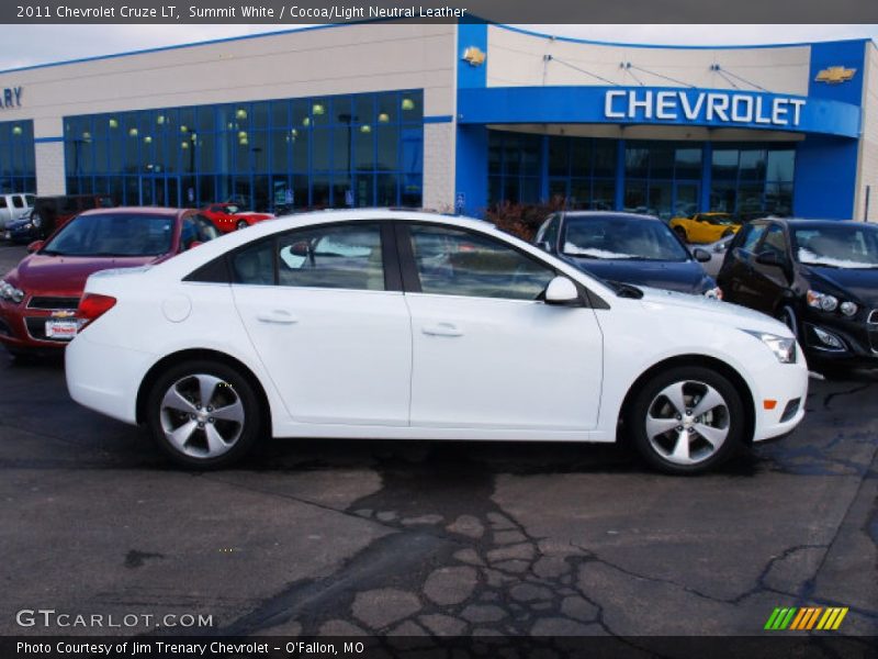 Summit White / Cocoa/Light Neutral Leather 2011 Chevrolet Cruze LT