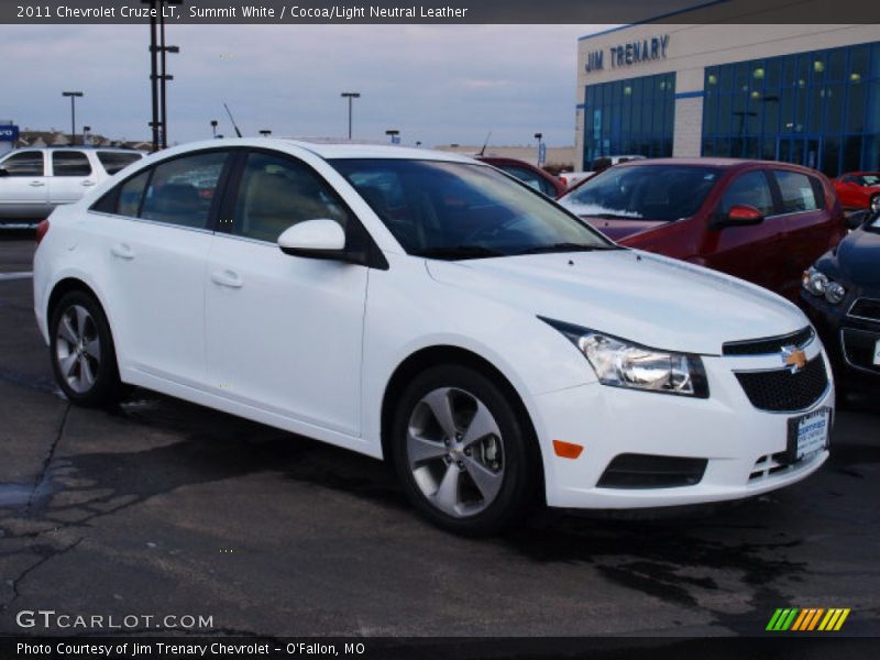 Summit White / Cocoa/Light Neutral Leather 2011 Chevrolet Cruze LT