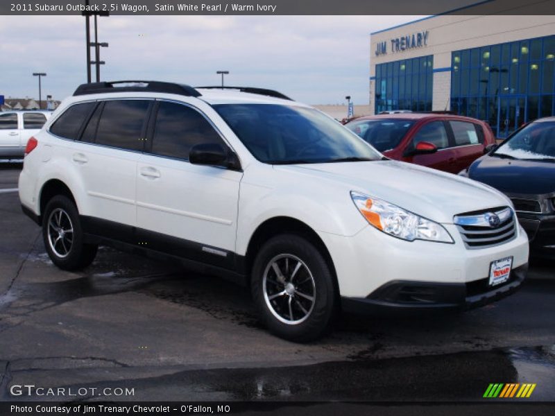 Satin White Pearl / Warm Ivory 2011 Subaru Outback 2.5i Wagon