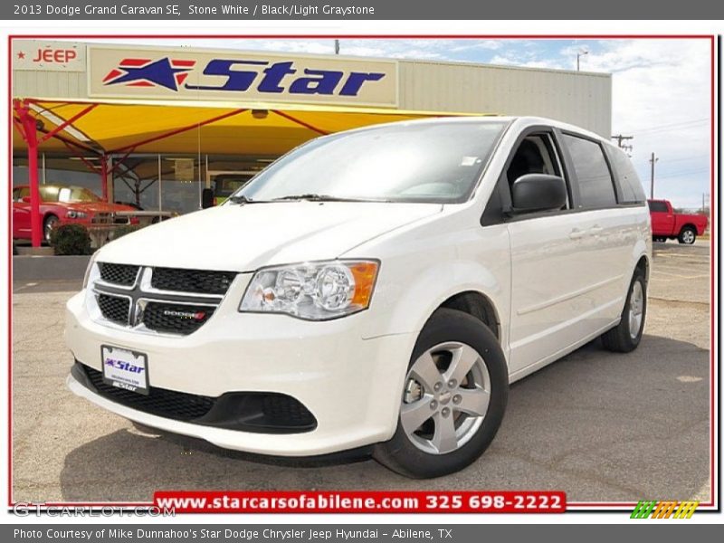 Stone White / Black/Light Graystone 2013 Dodge Grand Caravan SE