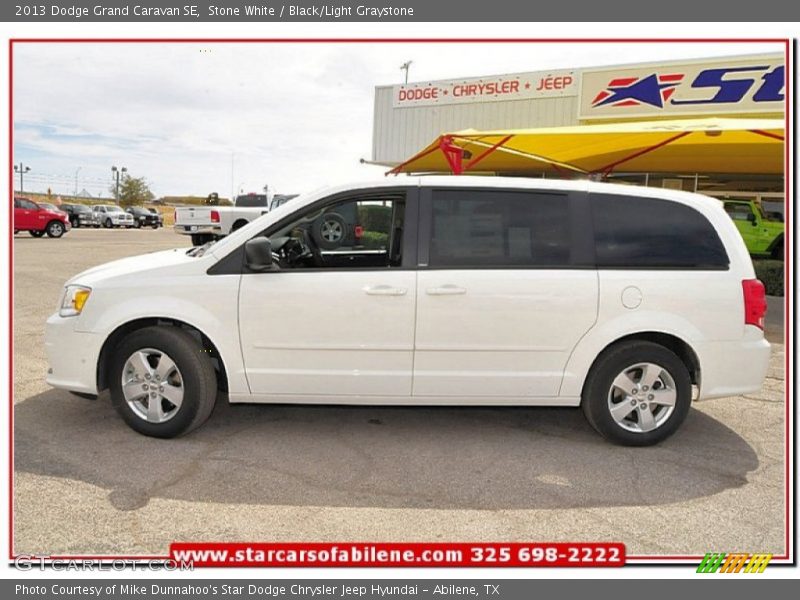Stone White / Black/Light Graystone 2013 Dodge Grand Caravan SE