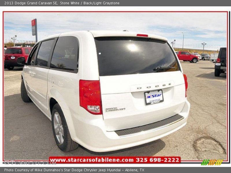 Stone White / Black/Light Graystone 2013 Dodge Grand Caravan SE