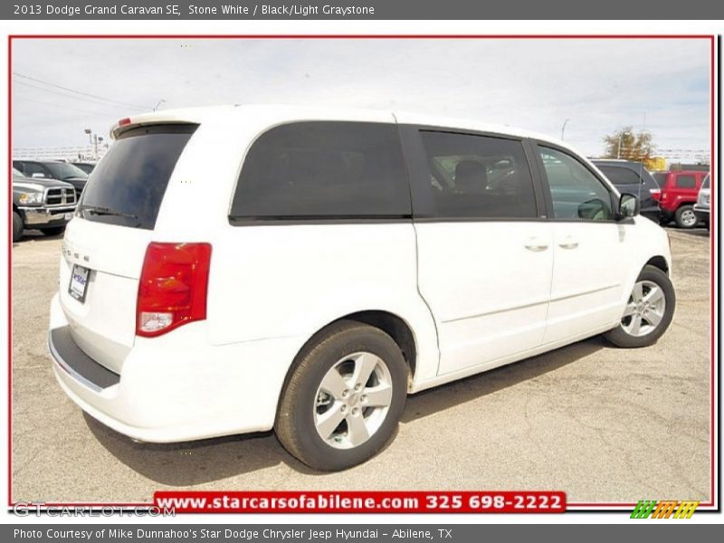 Stone White / Black/Light Graystone 2013 Dodge Grand Caravan SE
