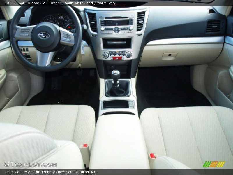 Satin White Pearl / Warm Ivory 2011 Subaru Outback 2.5i Wagon
