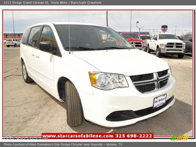 Stone White / Black/Light Graystone 2013 Dodge Grand Caravan SE