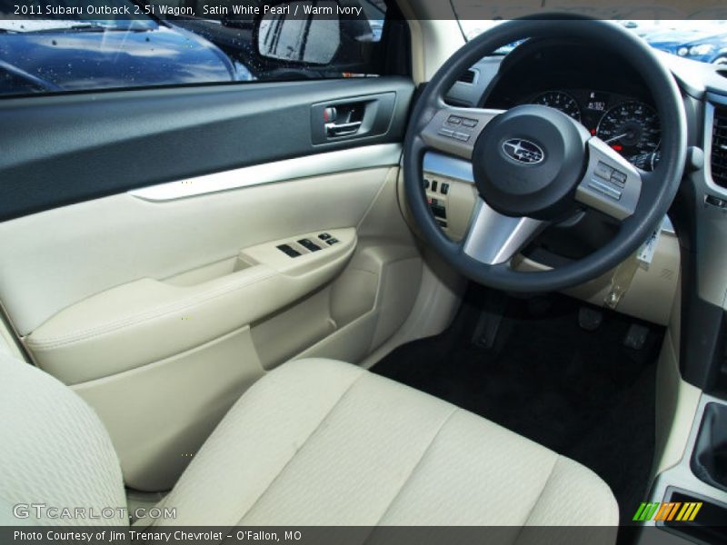 Satin White Pearl / Warm Ivory 2011 Subaru Outback 2.5i Wagon