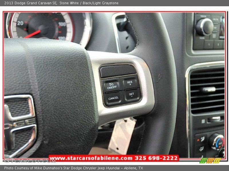 Stone White / Black/Light Graystone 2013 Dodge Grand Caravan SE
