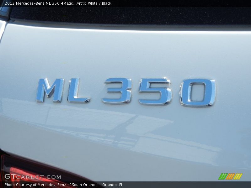 Arctic White / Black 2012 Mercedes-Benz ML 350 4Matic