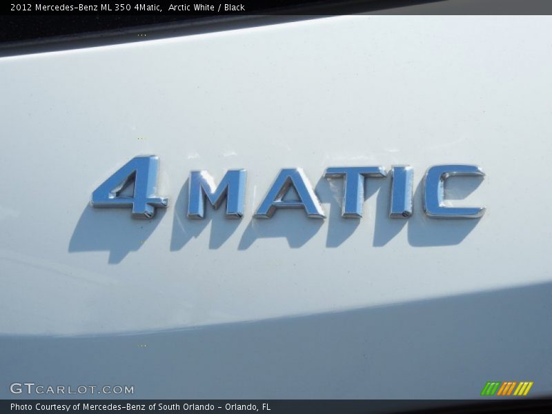 Arctic White / Black 2012 Mercedes-Benz ML 350 4Matic