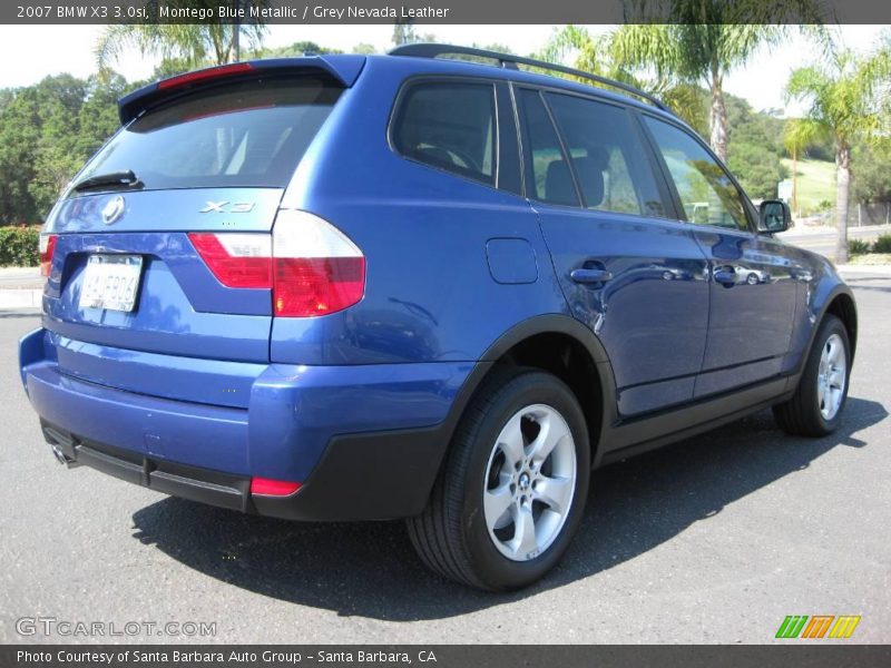 Montego Blue Metallic / Grey Nevada Leather 2007 BMW X3 3.0si