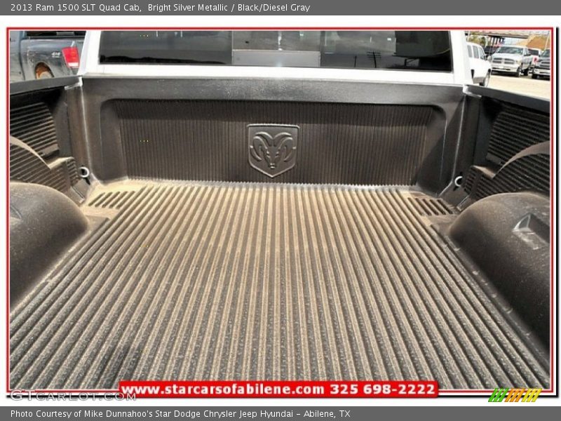 Bright Silver Metallic / Black/Diesel Gray 2013 Ram 1500 SLT Quad Cab