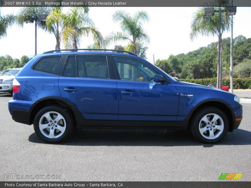 Montego Blue Metallic / Grey Nevada Leather 2007 BMW X3 3.0si