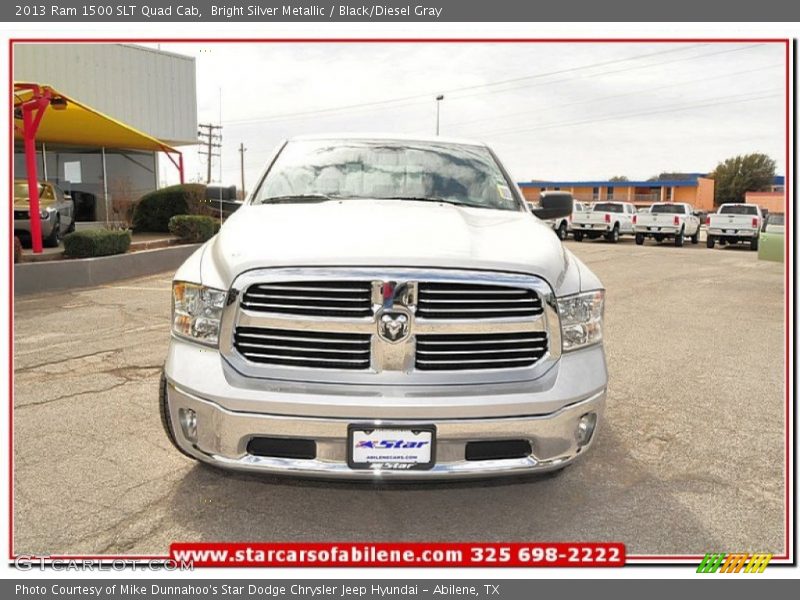 Bright Silver Metallic / Black/Diesel Gray 2013 Ram 1500 SLT Quad Cab