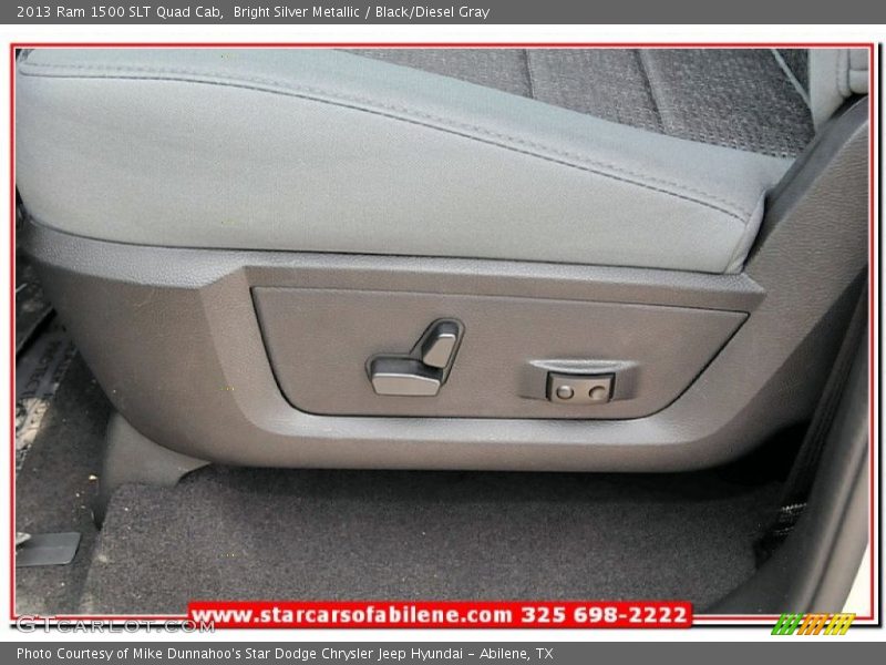 Bright Silver Metallic / Black/Diesel Gray 2013 Ram 1500 SLT Quad Cab