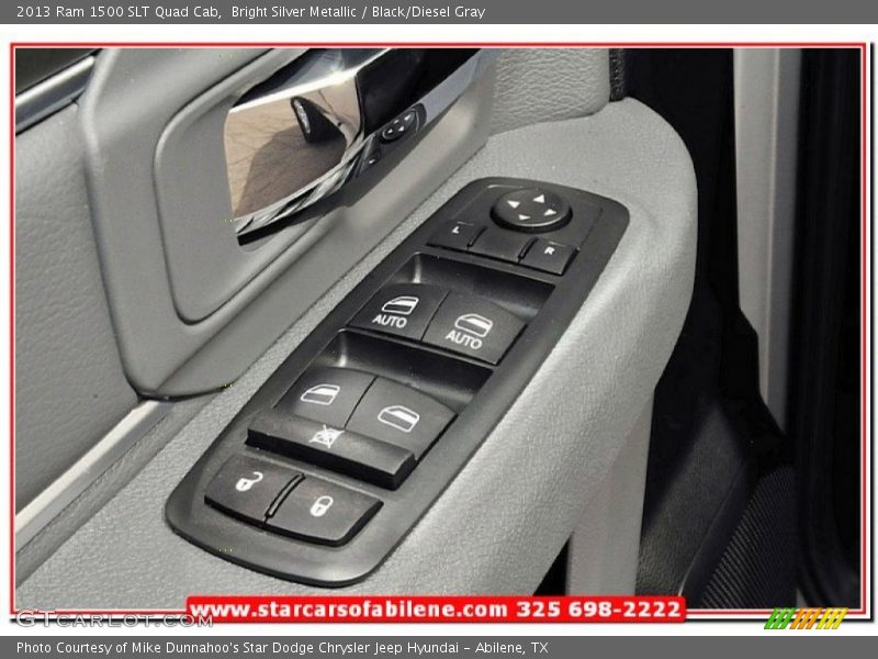 Bright Silver Metallic / Black/Diesel Gray 2013 Ram 1500 SLT Quad Cab