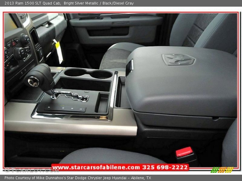 Bright Silver Metallic / Black/Diesel Gray 2013 Ram 1500 SLT Quad Cab