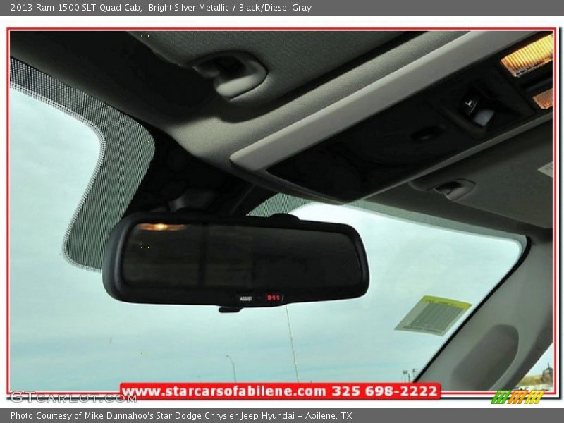 Bright Silver Metallic / Black/Diesel Gray 2013 Ram 1500 SLT Quad Cab