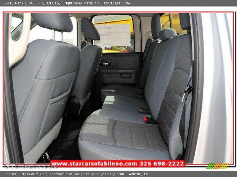 Bright Silver Metallic / Black/Diesel Gray 2013 Ram 1500 SLT Quad Cab