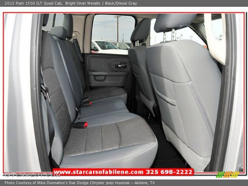 Bright Silver Metallic / Black/Diesel Gray 2013 Ram 1500 SLT Quad Cab