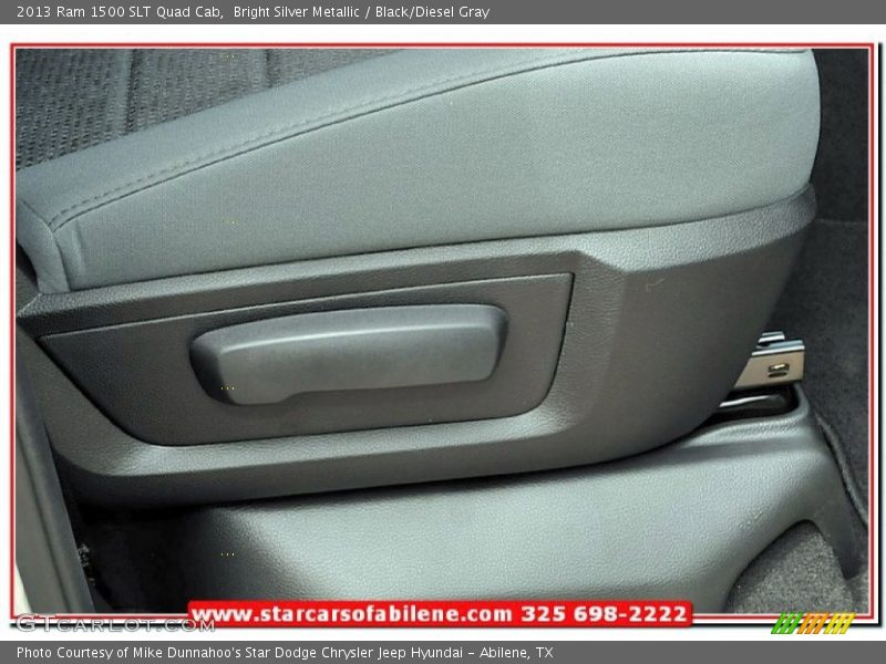 Bright Silver Metallic / Black/Diesel Gray 2013 Ram 1500 SLT Quad Cab
