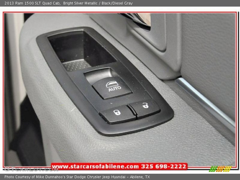 Bright Silver Metallic / Black/Diesel Gray 2013 Ram 1500 SLT Quad Cab