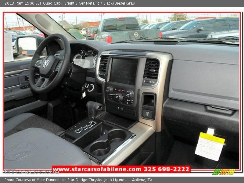 Bright Silver Metallic / Black/Diesel Gray 2013 Ram 1500 SLT Quad Cab