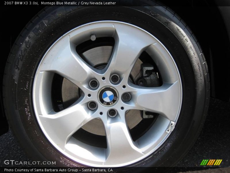 Montego Blue Metallic / Grey Nevada Leather 2007 BMW X3 3.0si