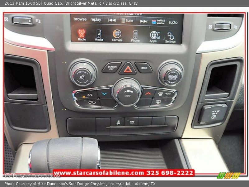 Bright Silver Metallic / Black/Diesel Gray 2013 Ram 1500 SLT Quad Cab