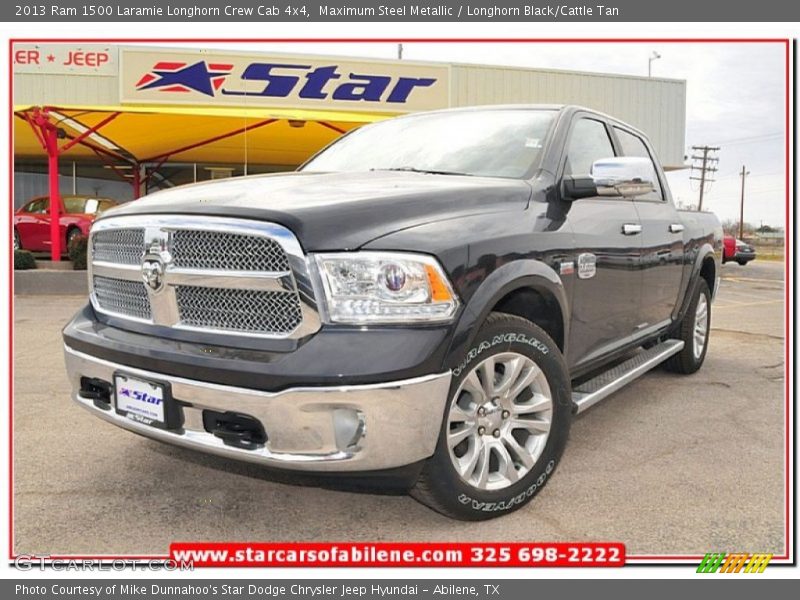 Maximum Steel Metallic / Longhorn Black/Cattle Tan 2013 Ram 1500 Laramie Longhorn Crew Cab 4x4