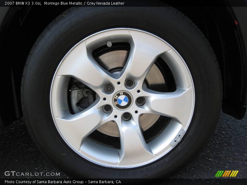 Montego Blue Metallic / Grey Nevada Leather 2007 BMW X3 3.0si