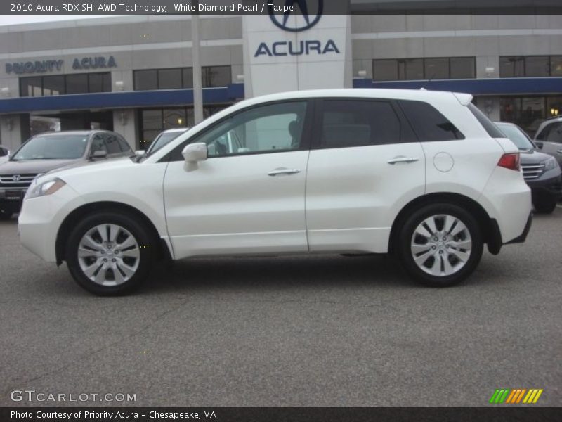 White Diamond Pearl / Taupe 2010 Acura RDX SH-AWD Technology