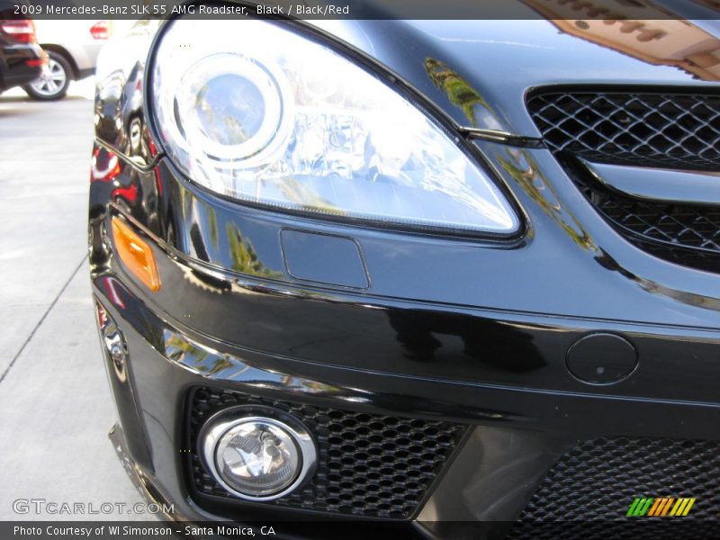 Black / Black/Red 2009 Mercedes-Benz SLK 55 AMG Roadster