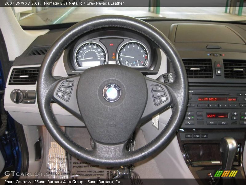 Montego Blue Metallic / Grey Nevada Leather 2007 BMW X3 3.0si