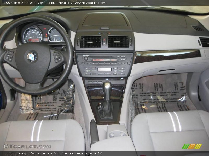 Montego Blue Metallic / Grey Nevada Leather 2007 BMW X3 3.0si