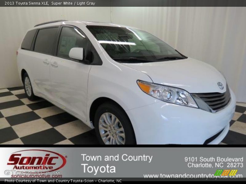 Super White / Light Gray 2013 Toyota Sienna XLE